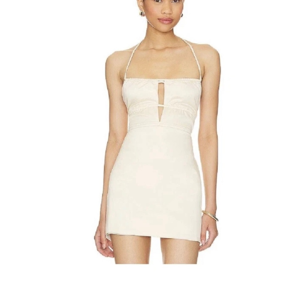 Camila Coelho Cream Strappy Mini Dress size Medium Aomi Mini Dress
